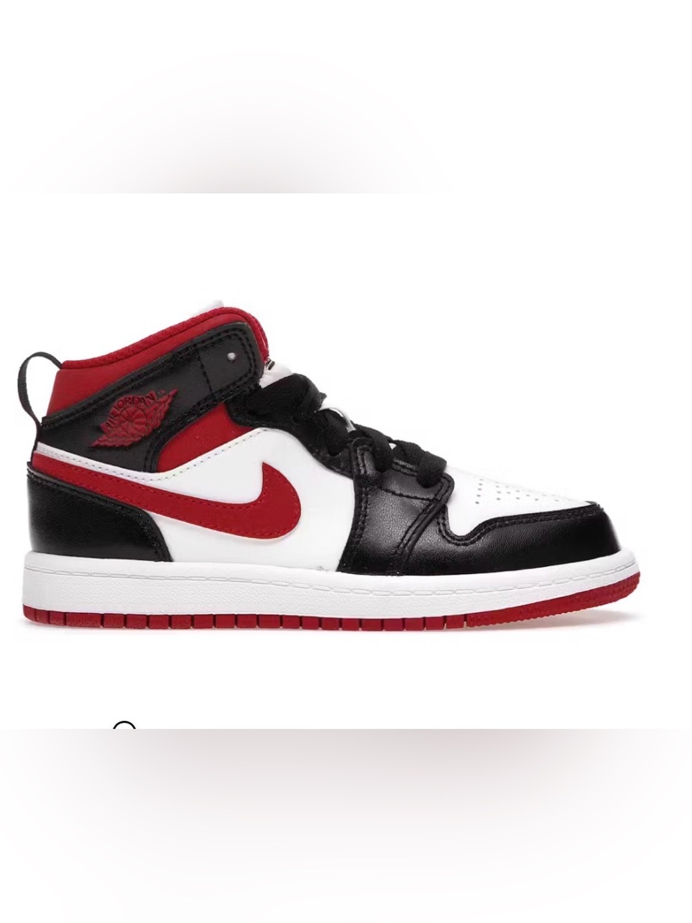 Air Jordan 1 Mid Inspired Sneaker in White, Black & Red